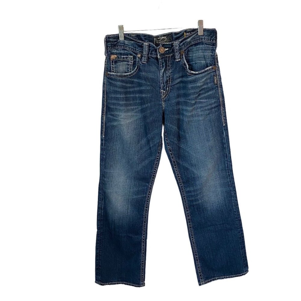 Silver Jeans Mens 32 X 32 (32/31) Gordie Jeans Denim Relaxed Dark Wash Stretch